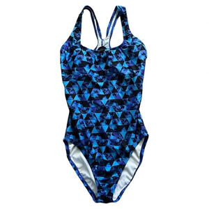 Speedo Black and Blue Triangle One Piece Swimsuit